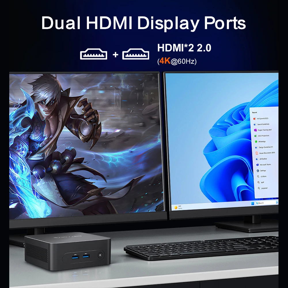 MLLSE M2 Plus Mini PC Intel Celeron 5205U Processador 8GB RAM 256GB ROM WiFi 5 BT4.2 Windows 11 Pro Computador Desktop - Image 4
