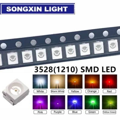 100 pçs/lote 3528 1210 Diodo SMD LED Diodo Kit Verde VERMELHO Branco GARELO Azul Amarelo Rosa Roxo-UV Laranja Rgb