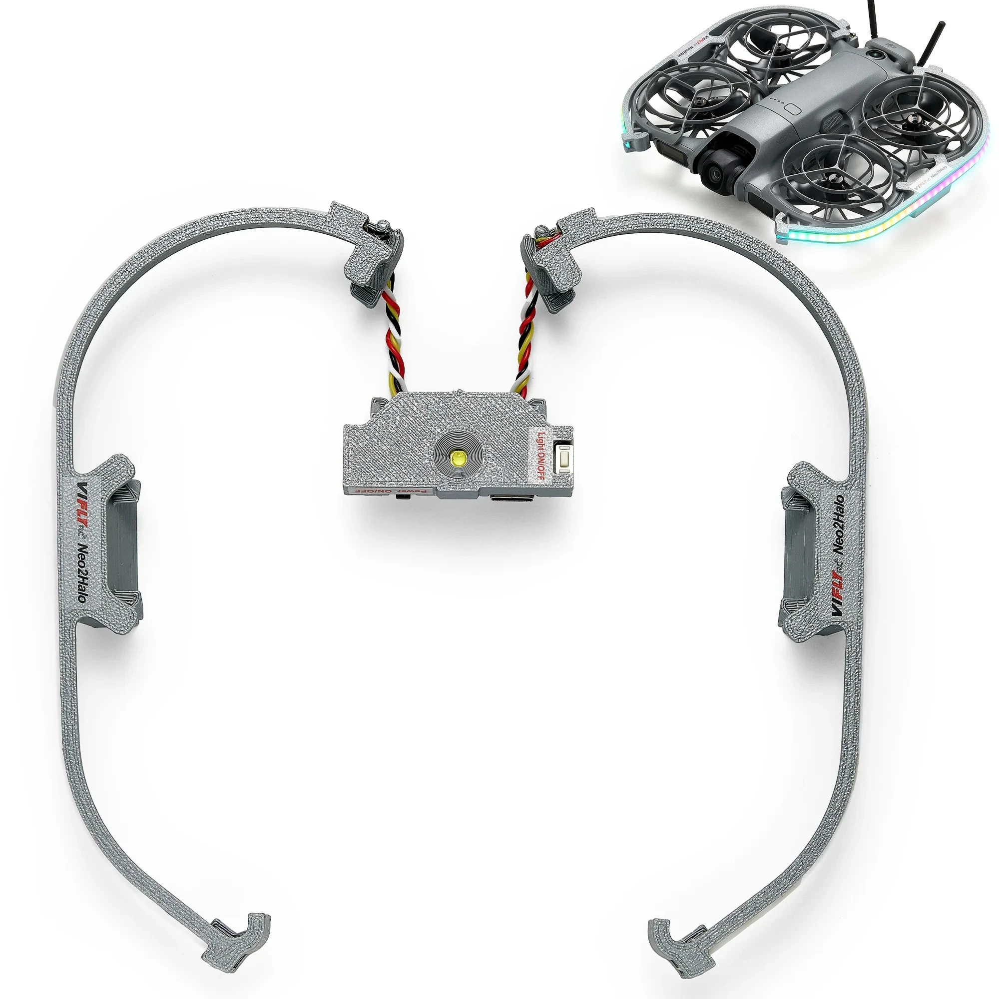Fita de Luz LED VIFLY Neo2halo para Drone DJI Neo 2 - 80 LEDs, Recarregável via USB-C - Image 8