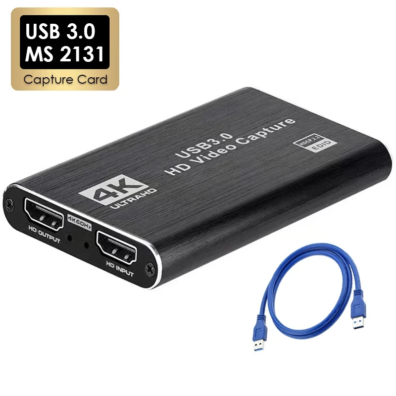 Placa de Captura de Vídeo 4K USB 3.0 HDTV 1080P 60Hz Gravador de Vídeo HD para PS4 OBS Gravação de Jogos Transmissão ao Vivo