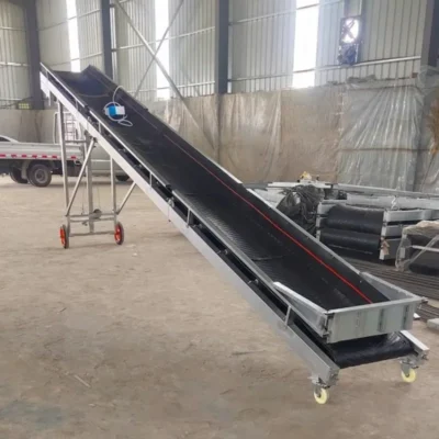 Correia transportadora dobrável personalizável, pequena máquina de descarga e carga multiuso, sistema de transporte de linha de montagem de alimentador inclinado