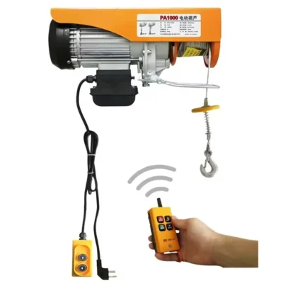 Polipasto eléctrico con Control remoto inalámbrico, 220V, 500Kg, 1000Kg, PA200, Mini grúa para construcción doméstica, elevación de cuerda de alambre