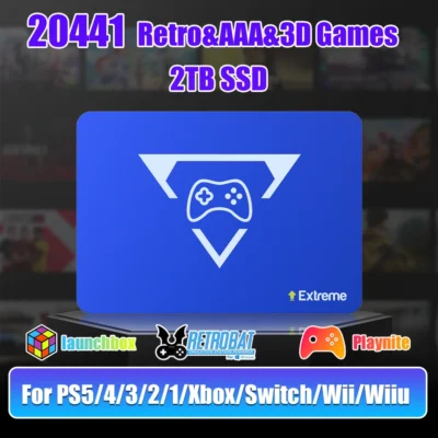 Play Zone Console de jogos SSD de 2 TB com mais de 20.000 jogos e 80 + emulador para PS5/4/3/2/Xbox/Switch/Wii/Wiiu Launchbox e Playnite e Retbat