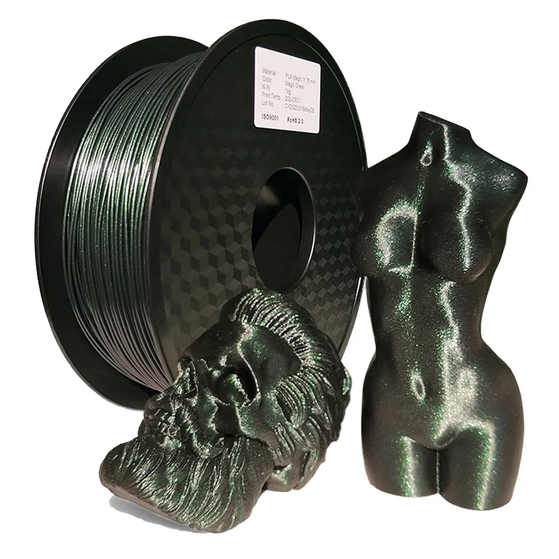 Filamento para Impressora 3D Glitter PLA 1.75mm 1kg 500g 250g Filamento Mágico PLA Material de Impressão 3D Filamento de Sublimação Dourado Verde - Image 4