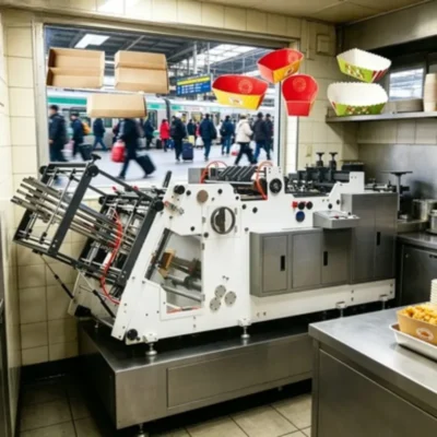 Máquina para Hacer Cajas de Hamburguesas de Papel Kraft, 160 Piezas/min, Equipo de Formación Totalmente Automático, Máquina de Armado de Cartones Desechables en Venta