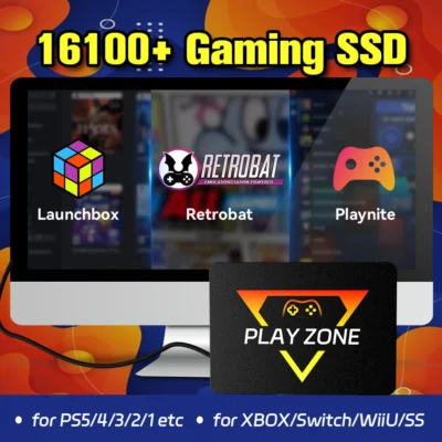 Playzone 1TB SSD para Switch/PS5/Xbox/PS4/PS3/PS2/WIIU 80 + Emuladores Launchbox e Retrobat e Playnite 16191 Console de jogos para WIN pc
