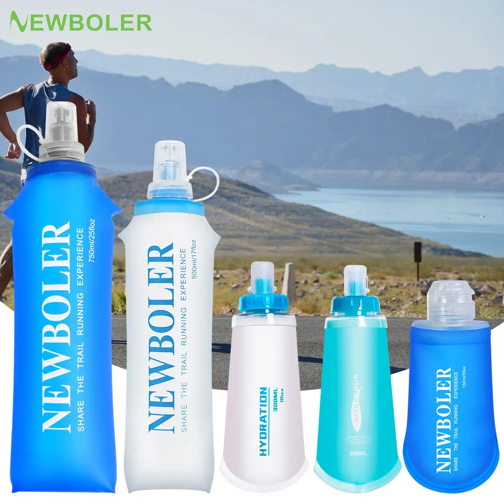 150/250/300/500/750ml ao ar livre dobrável silicone mordida tamanho garrafa de água correndo acampamento caminhadas viagem conveniente garrafa de água