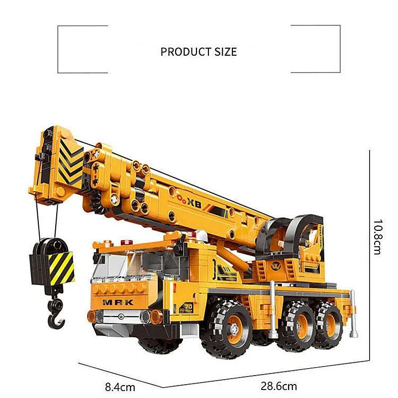 Cidade técnica moc wheelloader carro caminhão de mineração pesada guindaste blocos de construção diy engenharia escavadeira tijolos brinquedo para crianças - Image 5