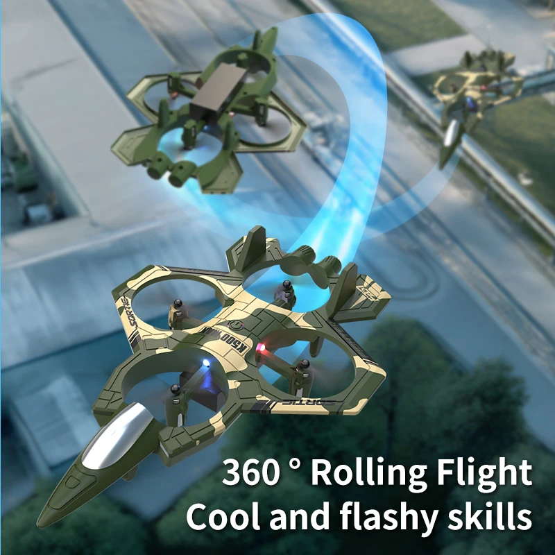 K500Max Fighter Jet Quadcopter Drone Stunt Light RC Avião Quatro Canais Hovering Alta Altitude Rolling Efeitos Especiais - Image 7