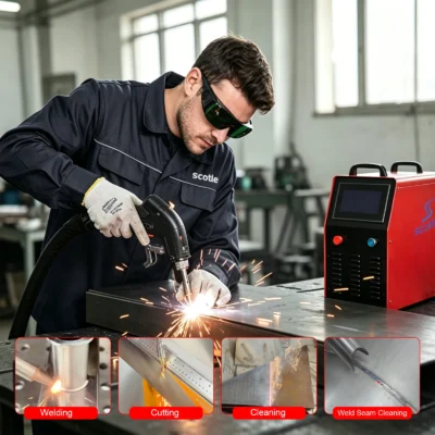 SUP31F 1300W Air Cooled 4 in 1 Laser Welding Machine Portable Metal Welder for Welding Cleaning Cutting Seam Cleaning Head