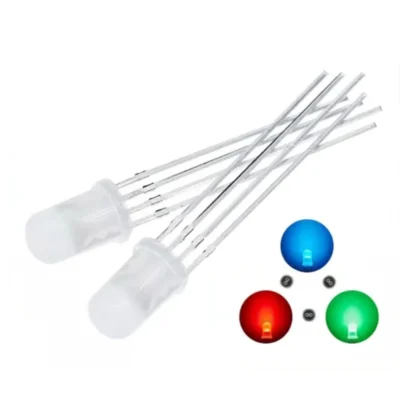 PLR 50pcs 5mm RGB LED cátodo comum/ânodo diodos emissores tricolor F5 destaque transparente difuso