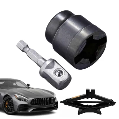Adaptador Universal para Macaco Tesoura Automotivo, Adaptador para Furadeira de Macaco Estabilizador de RV, Ferramenta de Chave de Impacto de Aço