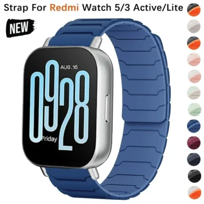 Pulseira Magnética de Silicone de 22mm para Redmi Watch 5 Active 5 Lite, Redmi Watch 3 Active 3 Lite e Xiaomi Watch S1 Pro/S4/S3
