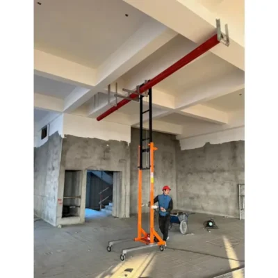 Grúa móvil para carretilla elevadora de elevación eléctrica de 220V, adecuada para instalación de conductos HVAC, conductos de protección contra incendios y aire acondicionado