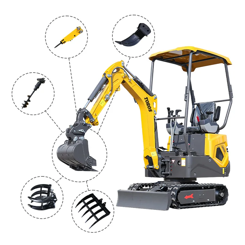 Personalización Nueva excavadora de brazo largo 1200 kg Micro excavadora sobre orugas Miniexcavadora de 1,2 toneladas Venta - Image 6