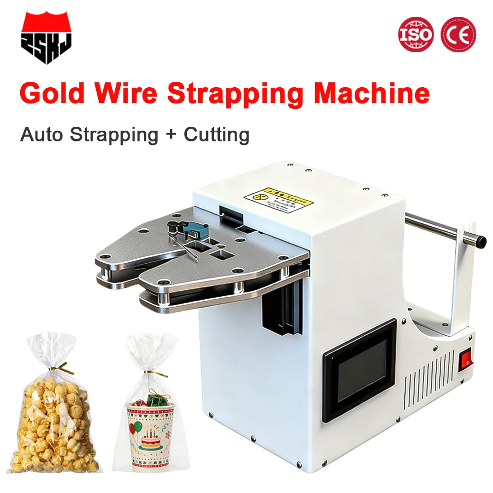 Selladora Automática de Alimentos con Pantalla Táctil y Máquina de Atado con Alambre Dorado Universal de 2-15 mm para Dulces, Piruletas, Frutas y Pan - Image 2