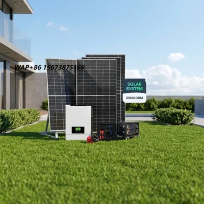 Off-Grid Solar Power System Complete Home Solar Kit with Controller Lithium Ion Battery and Hybrid Inverter