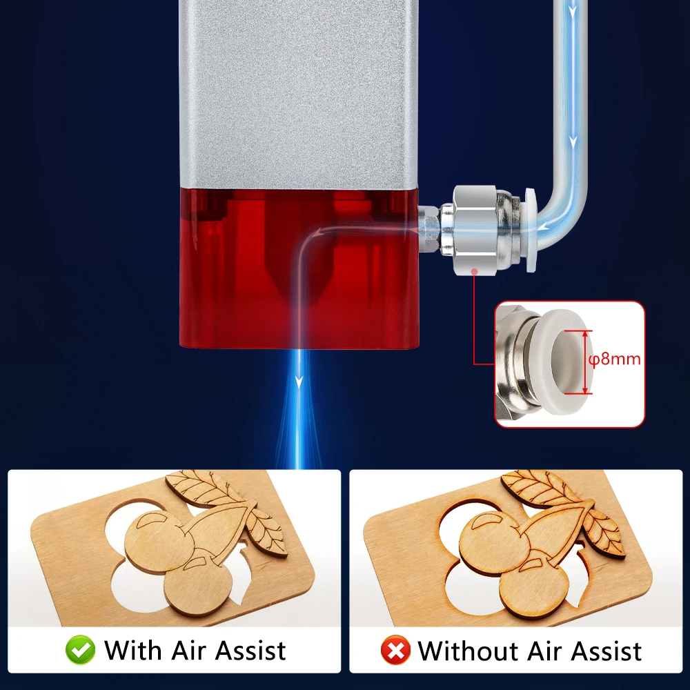 LUNYEE 10W Laser Module with Air Assist 5W 10W Laser Engraving Head 450nm Blue Light Laser Head for CNC Laser Cutting Tools - Image 5