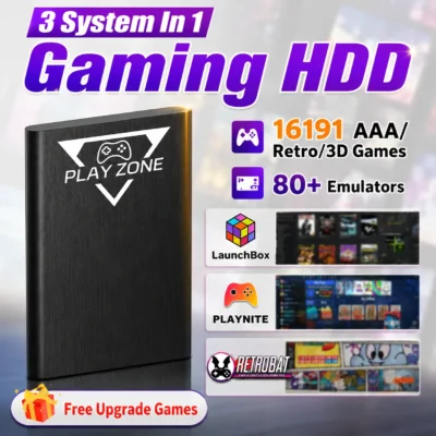 Play Zone 1T HDD de Jogos Retro para Switch/PS5/Xbox/PS4/PS3/PS2/WIIU, Emulador Console Launchbox & Retrobat & Playnite, 16191 Jogos para PC
