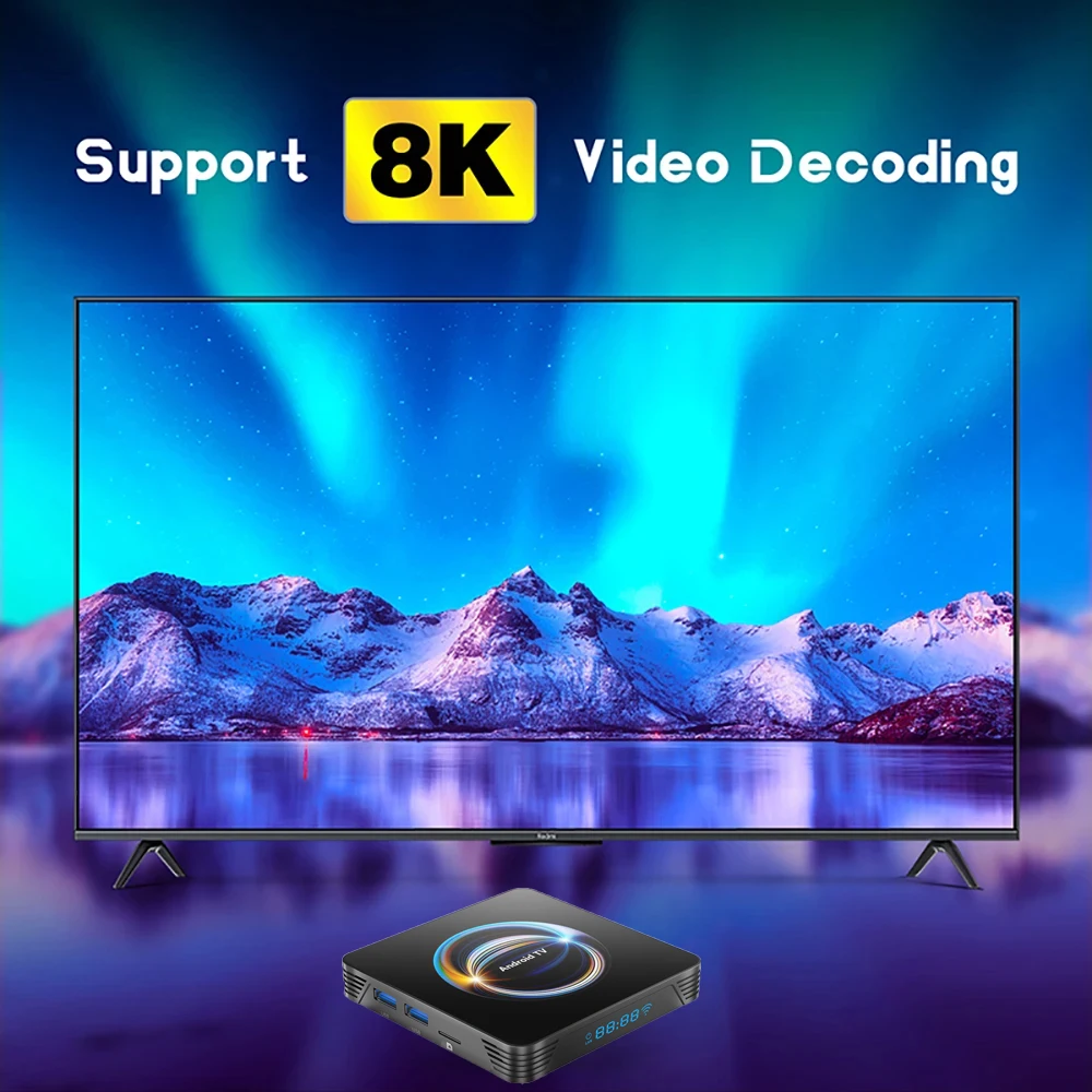 Original android 16 x66 caixa de tv inteligente 32gb 64gb 128gb 256gb rk3528 bluetooth 6.0 duplo wifi 2.4 & 5g wifi6 8k vídeo av1 media player - Image 6