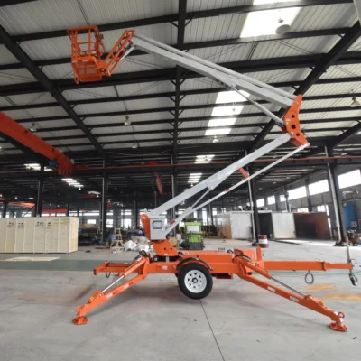 Plataforma Elevadora Remolcable Personalizada de 12m 14m con Doble Alimentación Eléctrica Tipo Cherry Picker en Venta