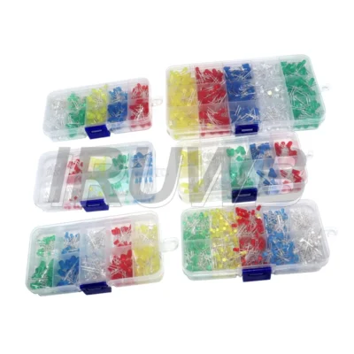 F3 F5 LED Diodo Vários Kits Branco Verde Vermelho Azul Amarelo 3MM 5MM Diodo Emissor de Luz Caixa de Kit Eletrônico