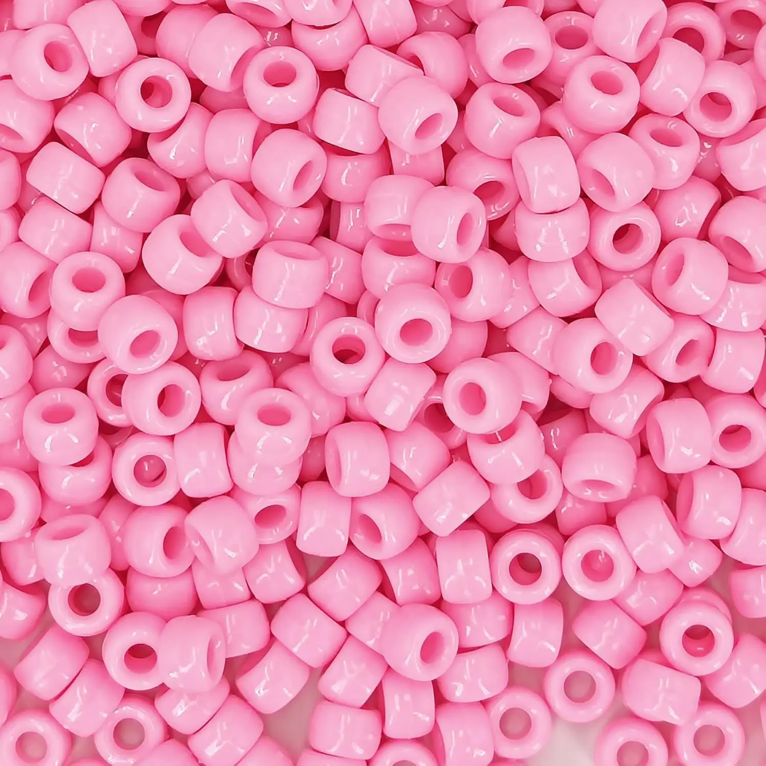 100 pçs acrílico pônei contas 6x9mm plástico em massa grande buraco rosa caneta contas de cabelo para diy amizade pulseira jóias fazendo tranças - Image 5