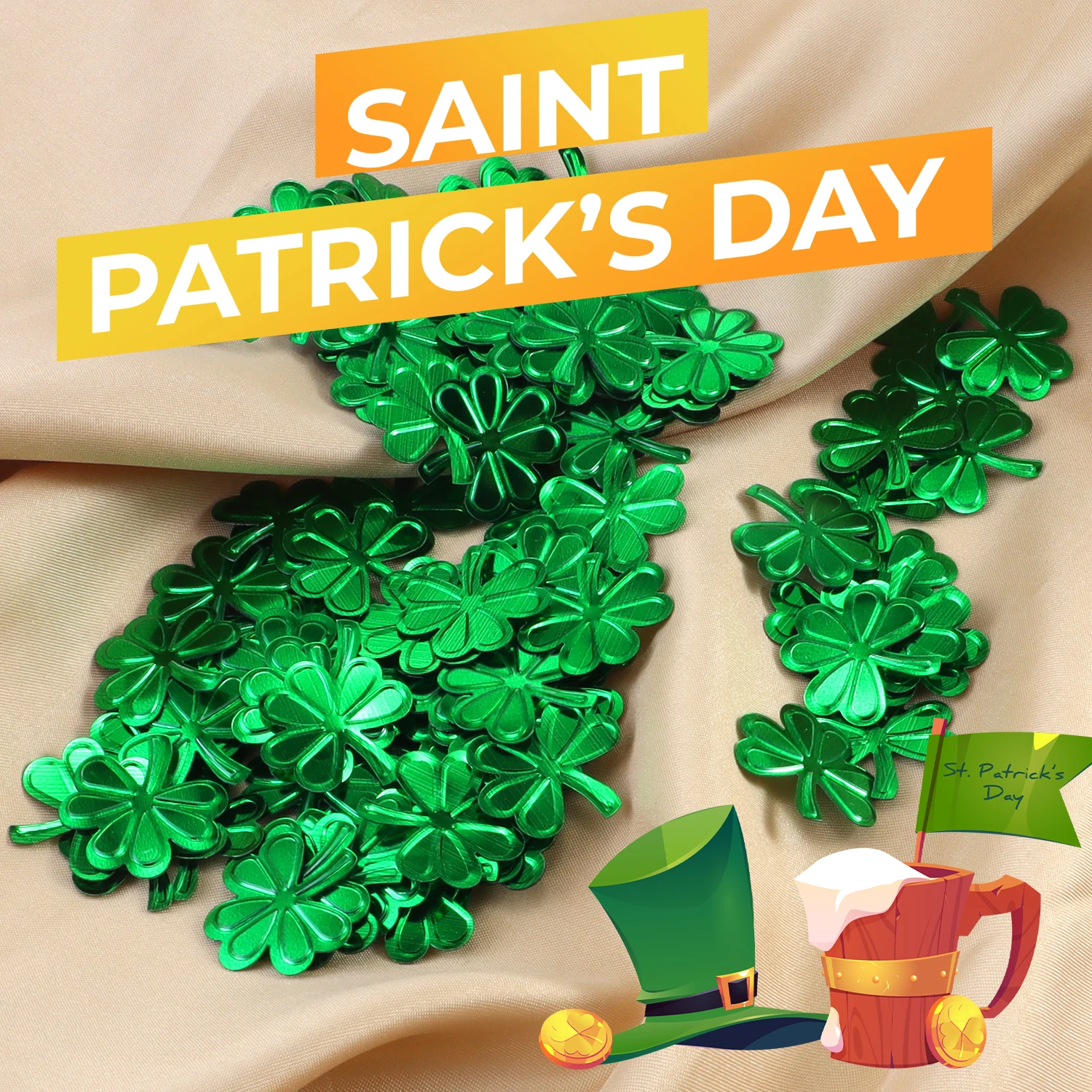 15g/30g decoração de mesa do dia de São Patrício lantejoulas pvc verde trevo confetes para festival irlandês festa de férias decoração de casa - Image 2