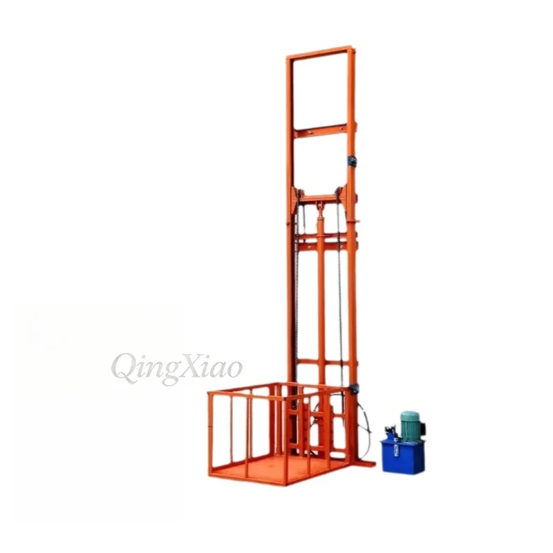 Elevador Hidráulico Eléctrico de Carga, Plataforma Elevadora Doméstica, Elevador Simple con Riel Guía Pequeño, Elevador para Almacén o Fábrica - Image 6