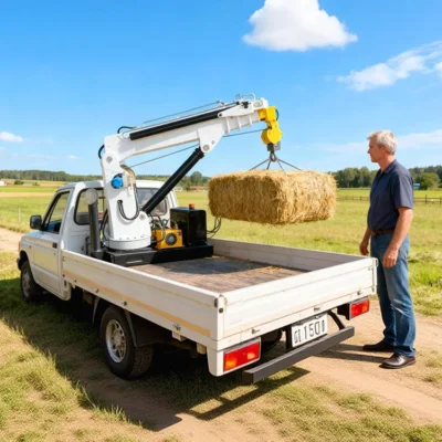 Grúa Articulada de 1 Tonelada para Camioneta, Grúa Hidráulica Lateral para Camioneta con Brazos Extensibles y Control Remoto