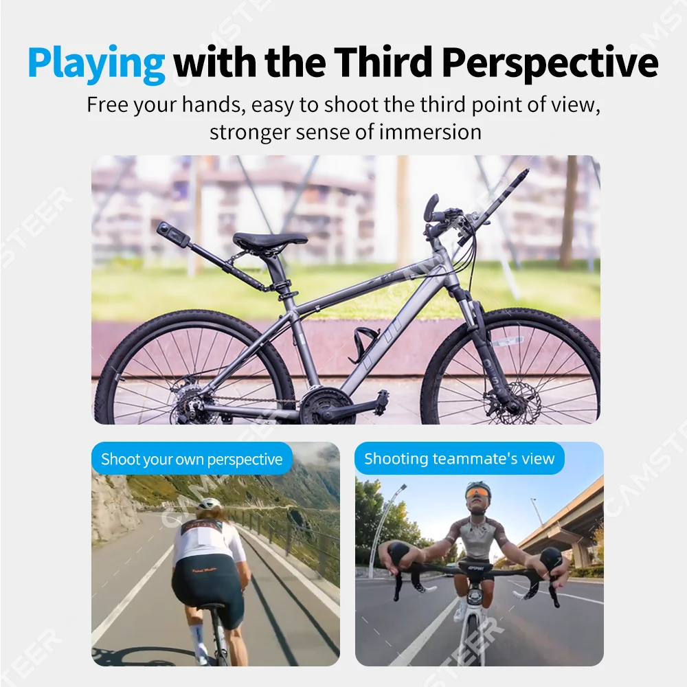 Camsteer soporte para asiento trasero de bicicleta vista para tercera persona GoPro 13 12 soportes de cámara para Insta360 X5 X4 AcePro DJI Osmo360 Action 6 5Pro - Image 4