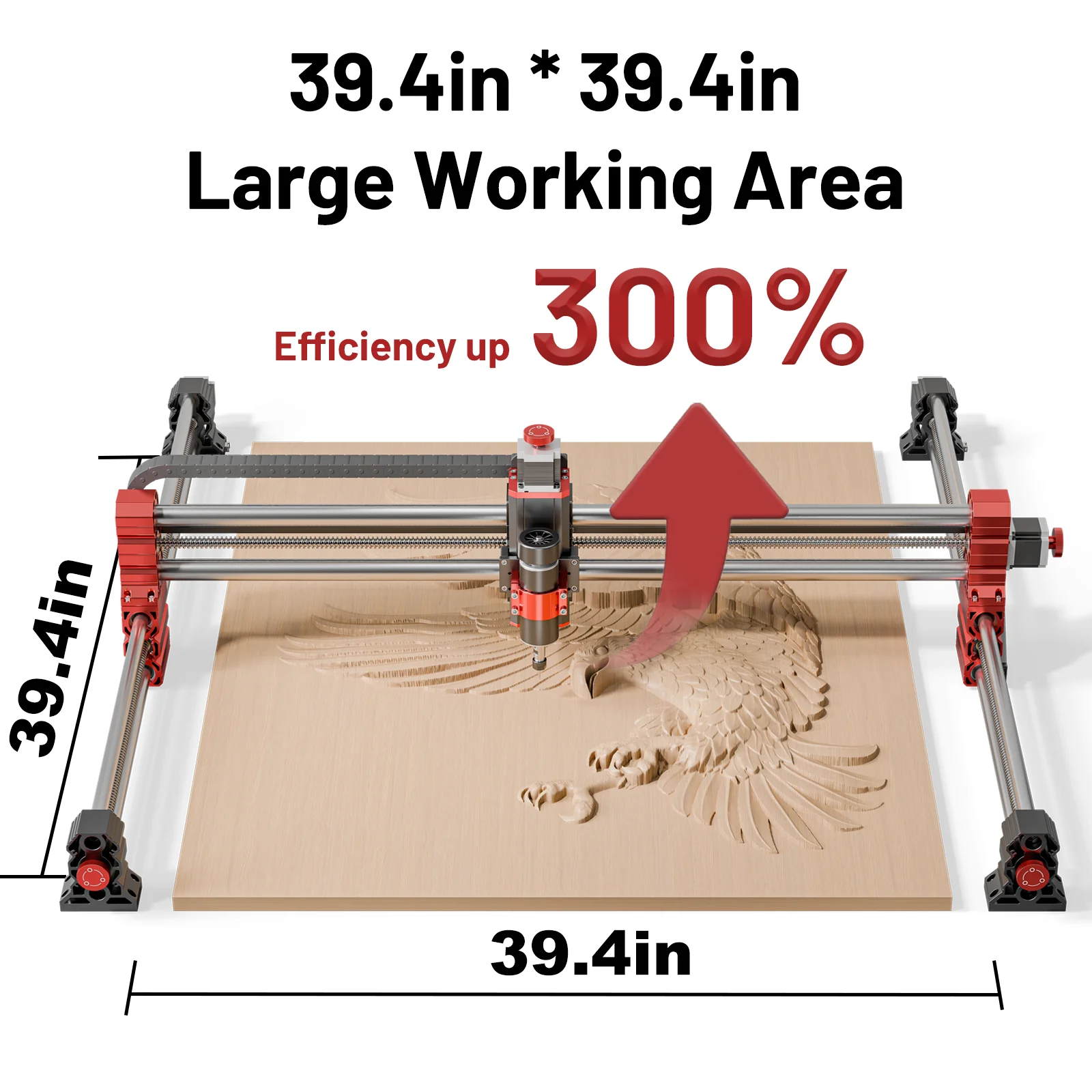 Twotrees-fresadora CNC de 3 ejes/4 ejes, TTC-H40, 1000x1000mm, para madera, acrílico, MDF, Metal, Compatible con VCarve Pro - Image 4
