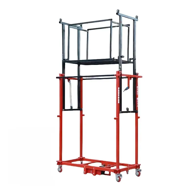 Elevação elétrica de andaime com controle remoto, 2-10m de altura, 500kg de capacidade, plataforma de construção de alumínio portátil, móvel ajustável - Image 4