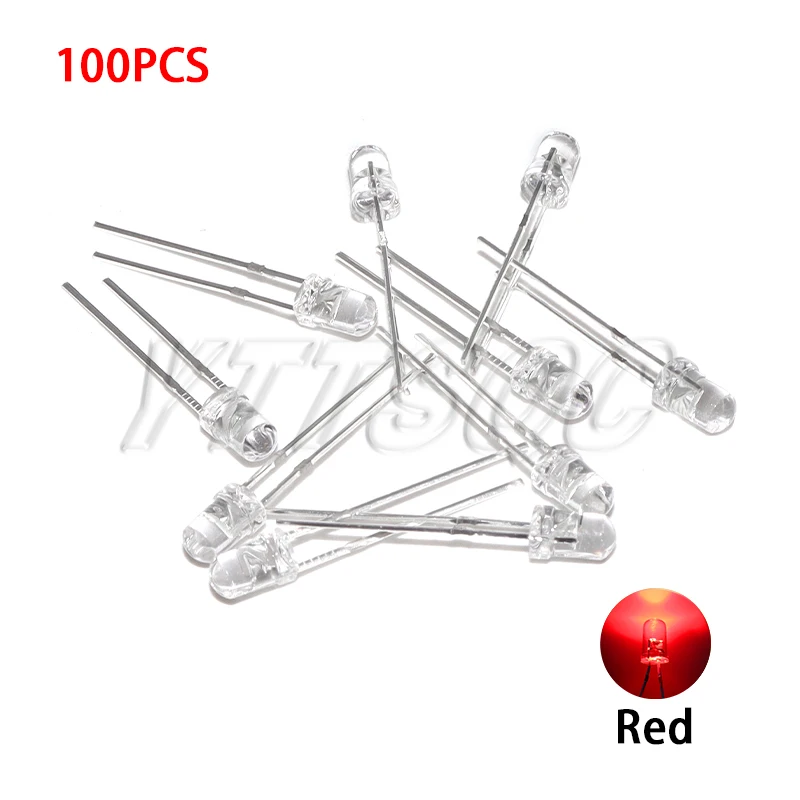 100 peças 3mm diodo led ultra brilhante branco quente vermelho verde azul roxo amarelo laranja rosa 2v 3v variedade de emissão multicolorida - Image 10