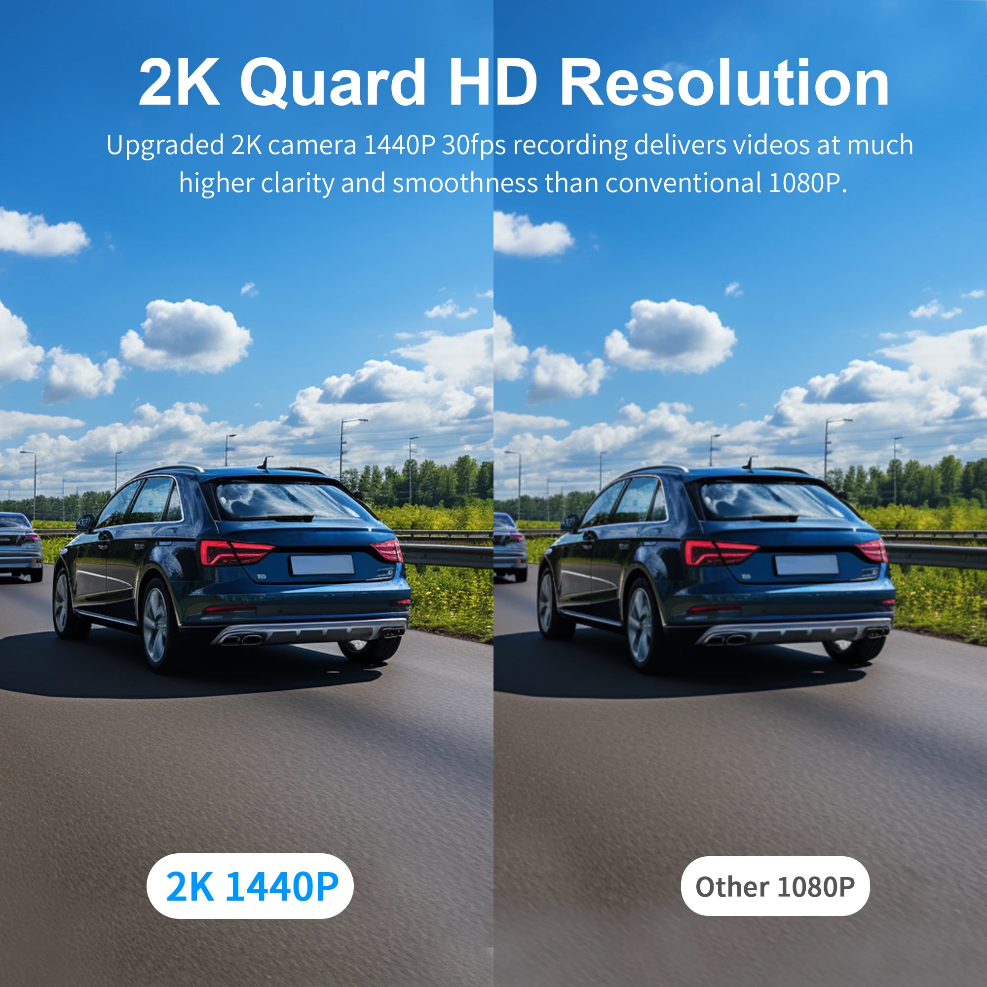 1440p kawa carro dvr d6 traço cam 2k gravador de vídeo wifi/app/controle de voz câmera traço wdr g sensor visão noturna escondido dashcam - Image 2
