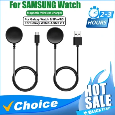 Para samsung galaxy watch 7/6/6 clássico/5/5 pro/4/4 carregadores clássicos USB-C carregador relógio inteligente acessórios carregador de substituição