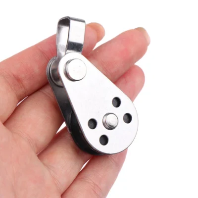 Polea de cuerda de bloque para Kayak, polea de acero inoxidable de 25mm, rodamiento de carga de una sola rueda, polea de cuerda de elevación giratoria