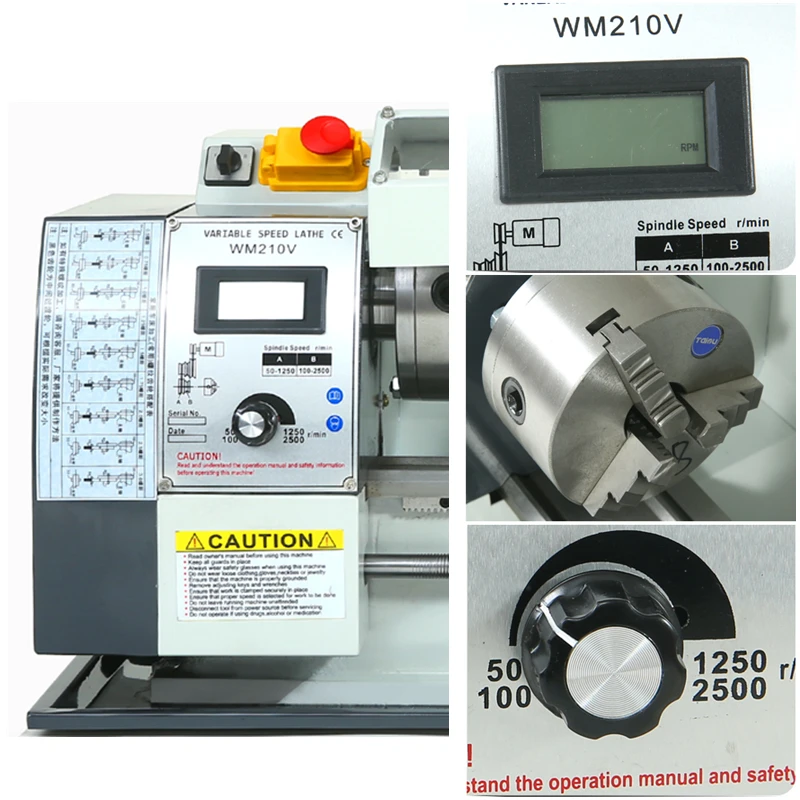 LYBGACNC-máquina de torno de Metal WM210, Mini máquina CNC semiautomática de alta precisión, herramienta de fabricación de roscado profesional - Image 2