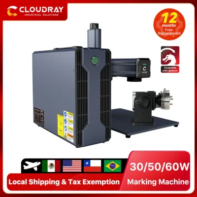 Cloudray 30/50/60W Fiber Laser Marking Machine 110*110mm For Cutting Jewelry Gold Silver Stainless Steel Copper Aluminum Sheet