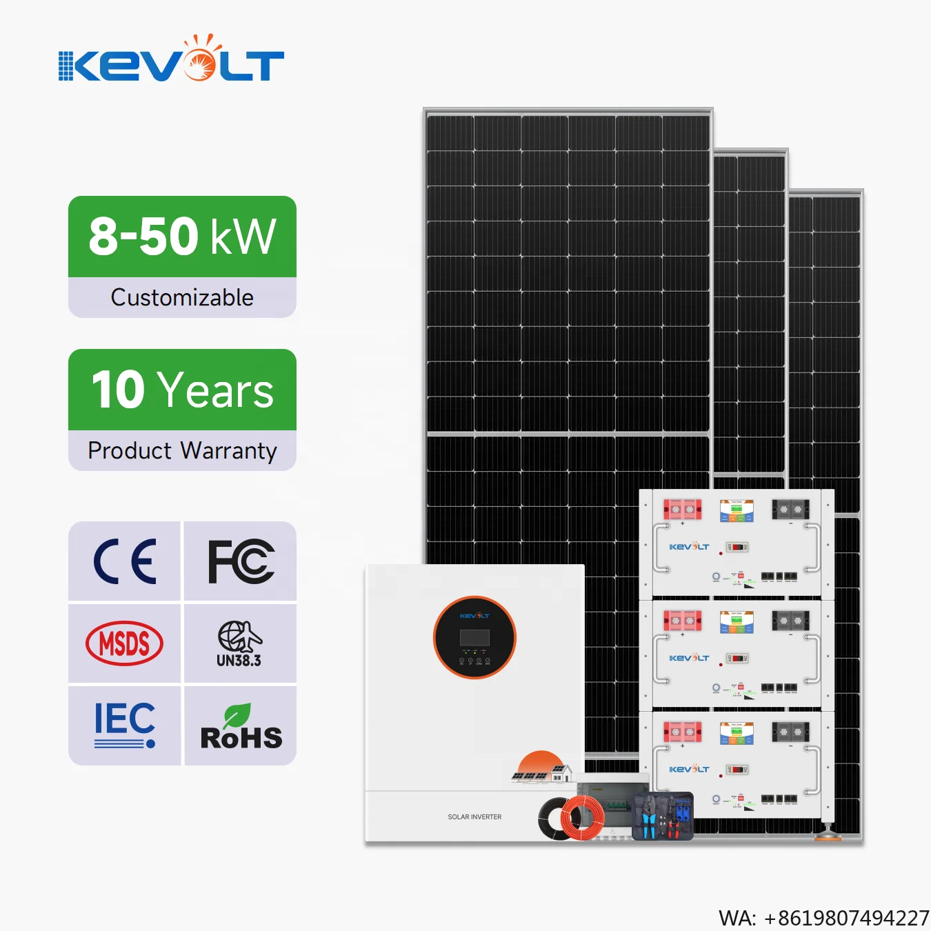 Hybrid Off Grid Solar Power System Kit 5kW 10kW 20kW 30kW Solar Panels With LiFePO4 Battery Solar Energy System Power Station