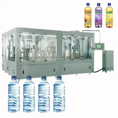 Máquina llenadora de bebidas completamente automática personalizada, botella de PET, línea de refrescos carbonatados para producción y embotellado eficientes