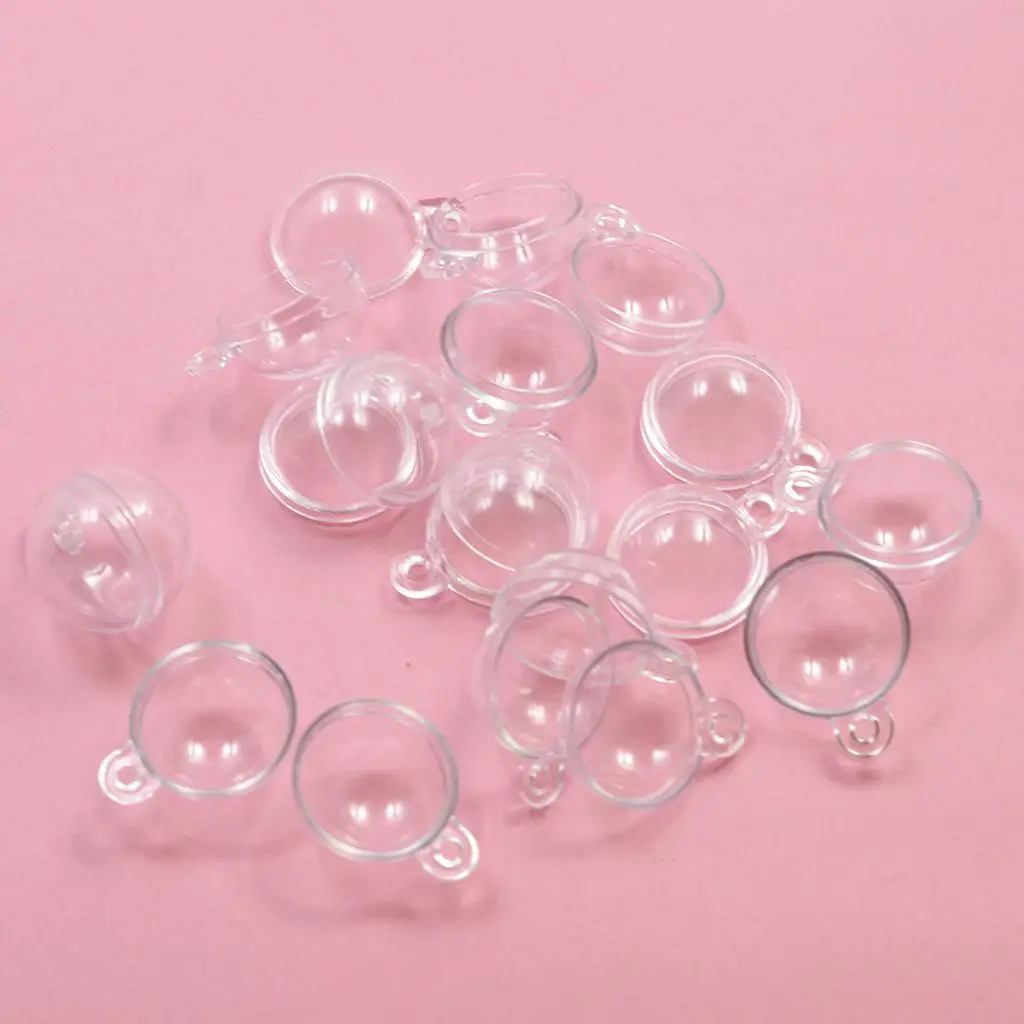 Transparente plástico acrílico bolas artesanato kit, ornamento para chaveiro, enfeite brinco, 10 peças, 0mm - Image 3