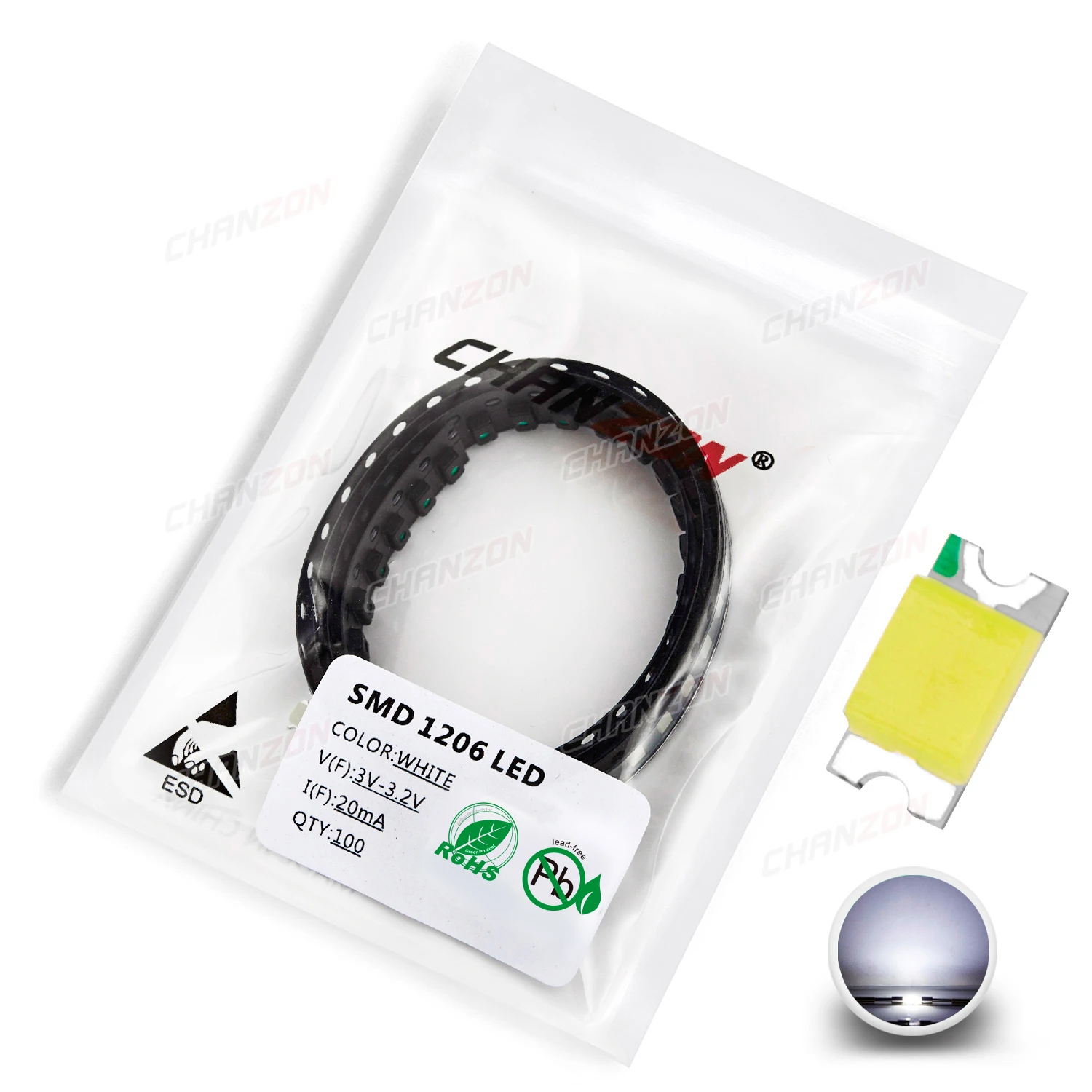 1206 3216 SMD LED Chip de Diodo Branco Quente Vermelho Verde Azul Amarelo Laranja UV Roxo Rosa RGB SMT Lâmpada Kit de Emissor de Contas de Luz - Image 8