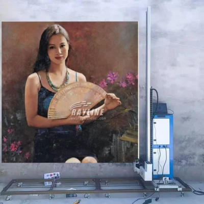 Máquina de impressão vertical de parede e piso 3D CMKYW + W Máquina de impressora jato de tinta UV Cimento Vidro Madeira Metal Cerâmica PVC Pintor doméstico