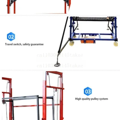 Mais Vendido: Plataforma elevatória elétrica para andaimes de 1000 kg, com alturas de 2m, 6m e 10m, para pintura e construção de paredes.