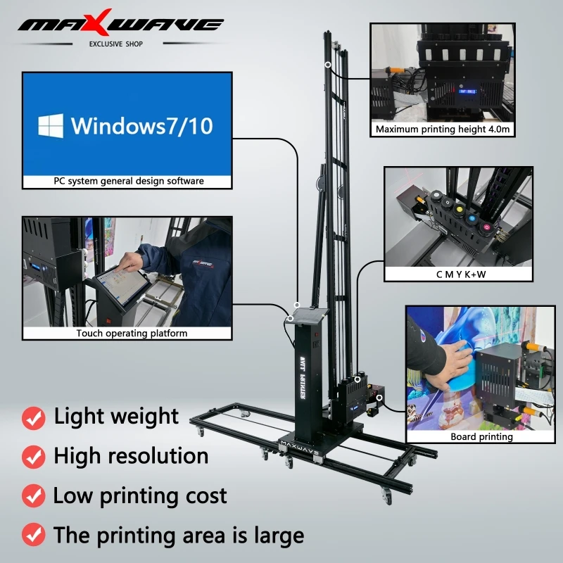 Impressora de parede 3d uv plana inteligente vertical impressora de parede grande formato digital verniz máquina de impressão a jato de tinta direto para arte de parede - Image 5