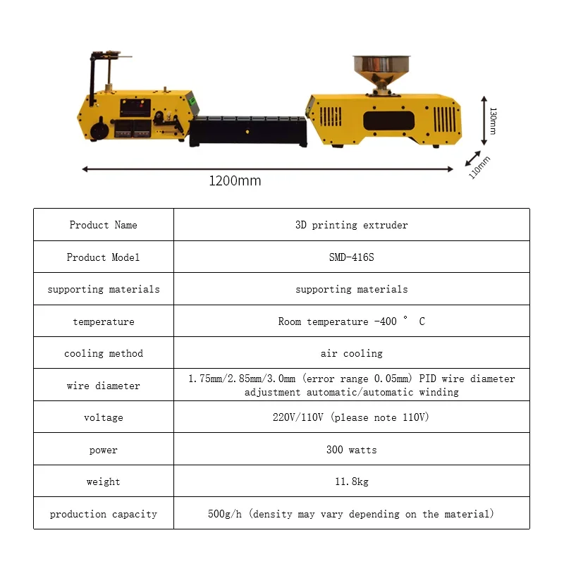 Linha Completa Extrusora bumblebee de mesa ht400, extrusora de filamento de impressão 3d, controle automático de diâmetro de fio para PLA-CF PETG-CF pa - Image 3