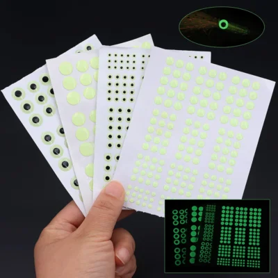 69/183 Peças de Olhos de Peixe Luminosos 3D em Epóxi, Tamanhos Variados de 3mm a 10mm, para Fabricação de Moscas de Pesca, Streamers, Jigs e Iscas, Acessórios DIY para Iscas de Pesca