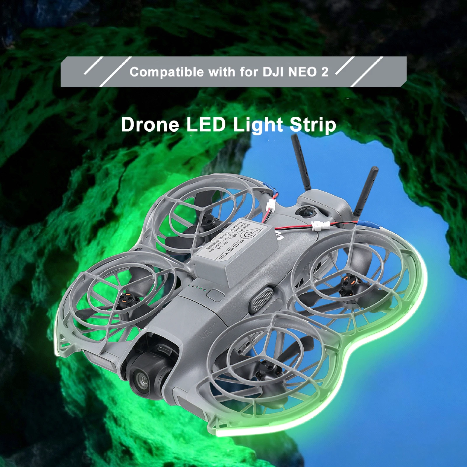 Voo noturno de led com 3 níveis de brilho ajustável para dji neo2 faixa de luz à prova d'água cinto de lâmpada para dji neo2 drones acessórios - Image 2