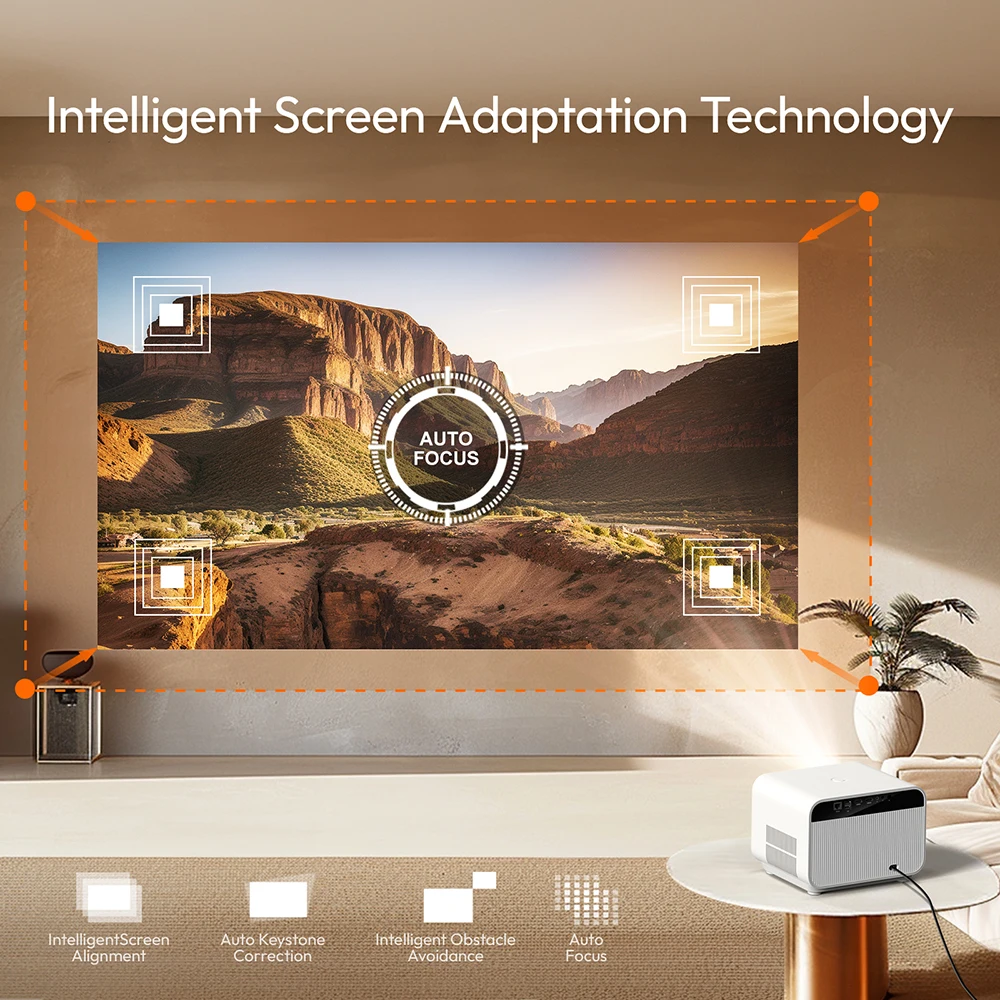 BYINTEK LOVE U12 Full HD 1080P Projetor 4K 800 ANSI Android WiFi 6 Projetores de home theater com foco automático para vídeo de reuniões de filmes - Image 2